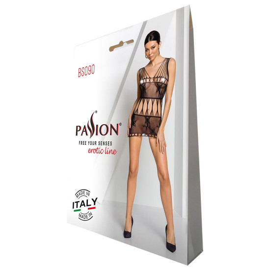 Бодістокінг — мінісукня з метеликами Passion BS090 black Бодістокінг — мінісукня з метеликами Passion BS090 black