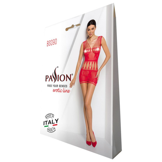 Бодістокінг — мінісукня з метеликами Passion BS090 red Бодістокінг — мінісукня з метеликами Passion BS090 red