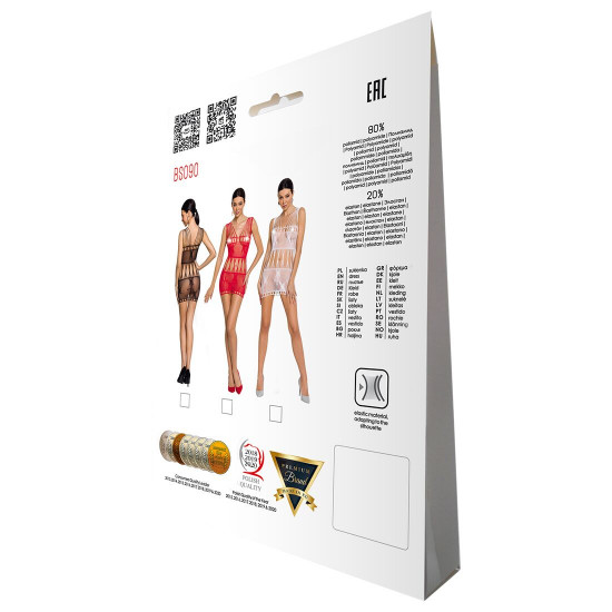 Бодістокінг — мінісукня з метеликами Passion BS090 red Бодістокінг — мінісукня з метеликами Passion BS090 red