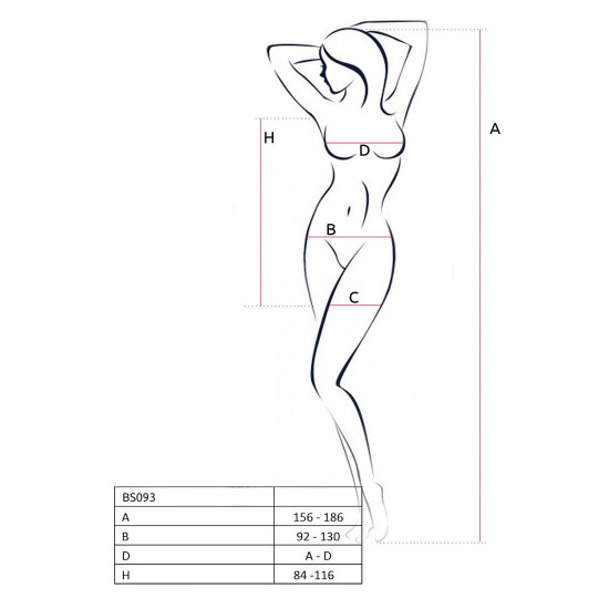 Бодістокінг-сукня з глибоким коміром Passion BS093 white, довгі рукави Бодістокінг-сукня з глибоким коміром Passion BS093 white, довгі рукави