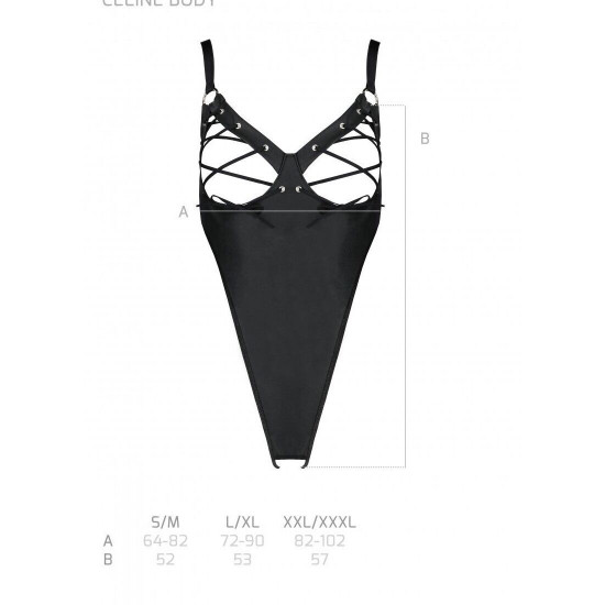 Боді з екошкіри CELINE BODY black S/M — Passion: з доступом, відкритий Боді з екошкіри CELINE BODY black S/M — Passion: з доступом, відкритий