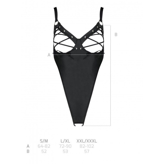 Боді з екошкіри CELINE BODY black XXL/XXXL — Passion: з доступом, відкритий Боді з екошкіри CELINE BODY black XXL/XXXL — Passion: з доступом, відкритий