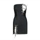 Мінісукня з екошкіри CELINE CHEMISE black XXL/XXXL — Passion: шнурівка, трусики в комплекті Мінісукня з екошкіри CELINE CHEMISE black XXL/XXXL — Passion: шнурівка, трусики в комплекті