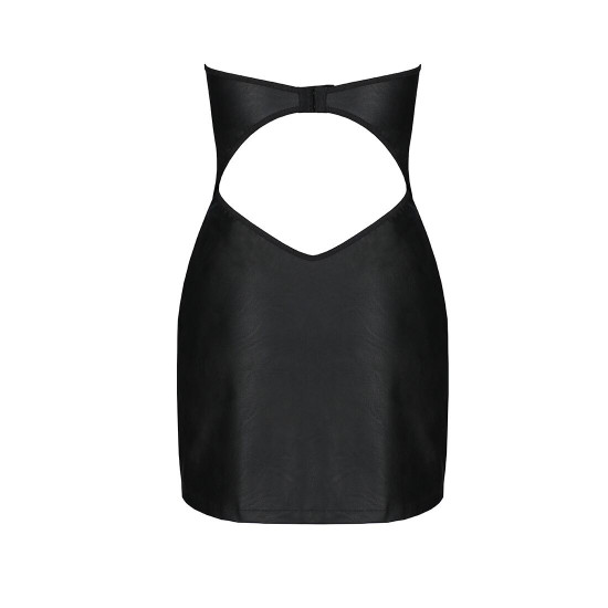 Мінісукня з екошкіри CELINE CHEMISE black XXL/XXXL — Passion: шнурівка, трусики в комплекті Мінісукня з екошкіри CELINE CHEMISE black XXL/XXXL — Passion: шнурівка, трусики в комплекті