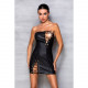 Мінісукня з екошкіри CELINE CHEMISE black XXL/XXXL — Passion: шнурівка, трусики в комплекті Мінісукня з екошкіри CELINE CHEMISE black XXL/XXXL — Passion: шнурівка, трусики в комплекті