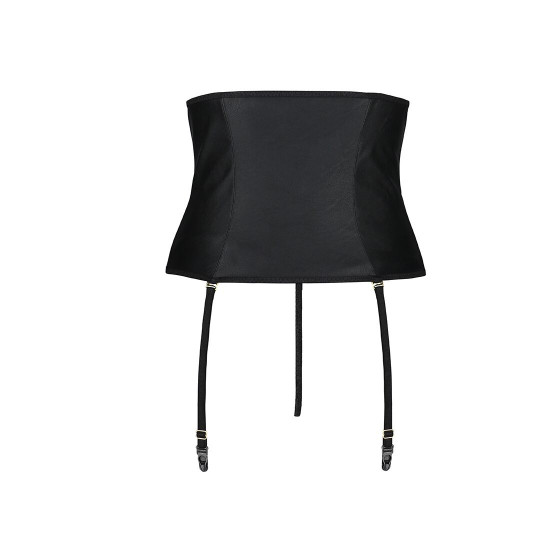 Пояс-корсет з екошкіри Celine Set black L/XL — Passion: шнурівка, знімні пажі для панчіх, стрінги Пояс-корсет з екошкіри Celine Set black L/XL — Passion: шнурівка, знімні пажі для панчіх, стрінги