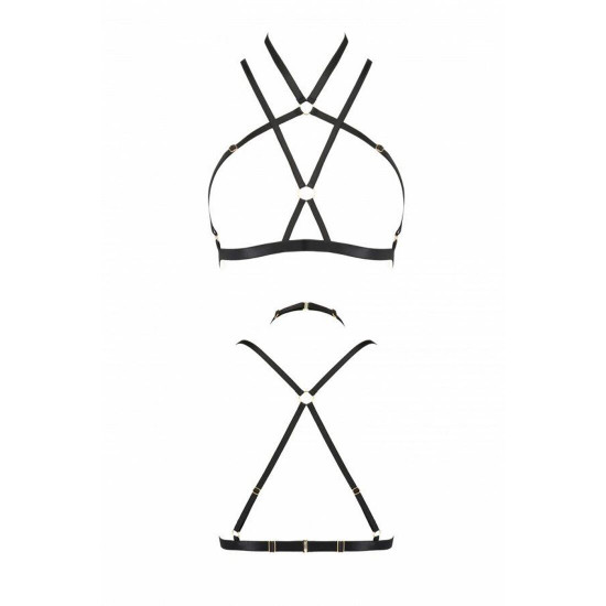 Портупея-стрепи Kelis Bra black XXL/XXXL — Passion Exclusive: трусики в комплекті Портупея-стрепи Kelis Bra black XXL/XXXL — Passion Exclusive: трусики в комплекті