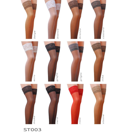 Панчохи ST003 1/2 beige — Passion: класичні, на ажурній силіконовій резинці Панчохи ST003 1/2 beige — Passion: класичні, на ажурній силіконовій резинці