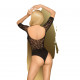 Боді Penthouse All The Way XL Black, відкрита спинка, рукави, низ у вигляді високих трусиків танга Боді Penthouse All The Way XL Black, відкрита спинка, рукави, низ у вигляді високих трусиків танга