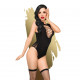 Боді Penthouse Hotter Than Hell S/L Black, непрозоре, вирізи, декольте, імітація шнурівки, панчохи Боді Penthouse Hotter Than Hell S/L Black, непрозоре, вирізи, декольте, імітація шнурівки, панчохи