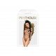 Боди Penthouse Scandalous XL Black, крупная сетка, высокий воротник, длинные рукава
