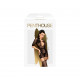 Бодістокінг Penthouse High stakes S/L Black, мінісукня, квітковий декор, глибоке декольте, панчохи Бодістокінг Penthouse High stakes S/L Black, мінісукня, квітковий декор, глибоке декольте, панчохи