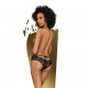 Трусики-бразиліана Penthouse Adore Me M/L Black, квіткове мереживо, тоненькі ремінці, бантики Трусики-бразиліана Penthouse Adore Me M/L Black, квіткове мереживо, тоненькі ремінці, бантики