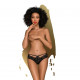 Трусики-бразиліана Penthouse Adore Me L/XL Black, квіткове мереживо, тоненькі ремінці, бантики Трусики-бразиліана Penthouse Adore Me L/XL Black, квіткове мереживо, тоненькі ремінці, бантики