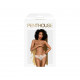 Трусики-бразиліана Penthouse Adore Me L/XL White, квіткове мереживо, тоненькі ремінці, бантики Трусики-бразиліана Penthouse Adore Me L/XL White, квіткове мереживо, тоненькі ремінці, бантики