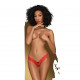 Трусики-тонг Penthouse Dangerous Darling L/XL Red, мереживо, висока посадка, виріз спереду, бантик Трусики-тонг Penthouse Dangerous Darling L/XL Red, мереживо, висока посадка, виріз спереду, бантик