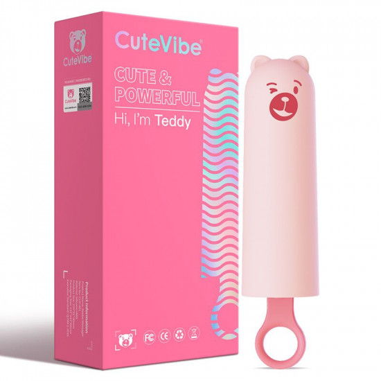 Вібратор CuteVibe Teddy Pink (Black Dildo), реалістичний вібратор під виглядом морозива Вібратор CuteVibe Teddy Pink (Black Dildo), реалістичний вібратор під виглядом морозива