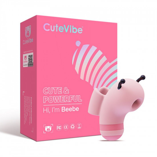 Вакуумний стимулятор із мікрострумами CuteVibe Beebe Pink, на палець Вакуумний стимулятор із мікрострумами CuteVibe Beebe Pink, на палець