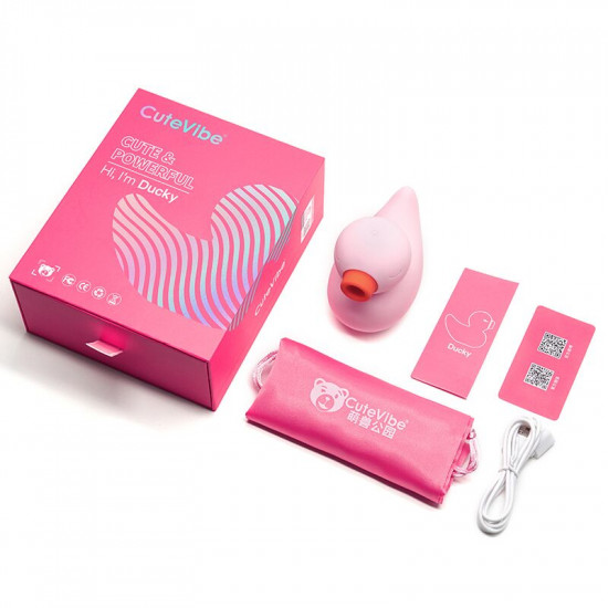 Вакуумний вібратор-качечка CuteVibe Ducky Pink Вакуумний вібратор-качечка CuteVibe Ducky Pink