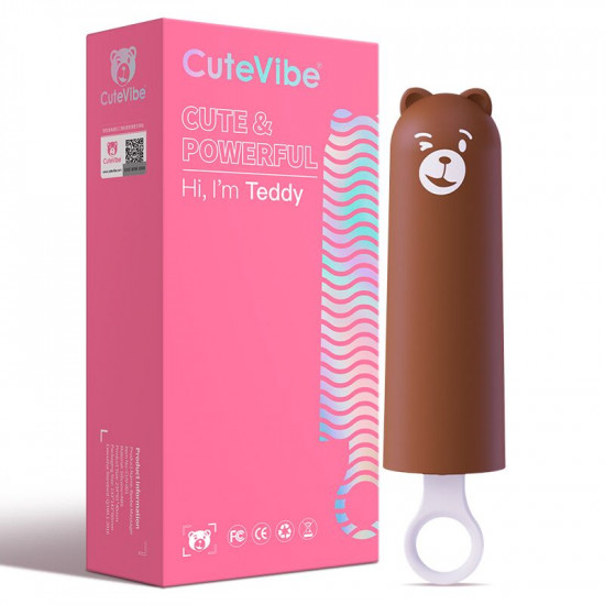 Вібратор CuteVibe Teddy Brown (Pink Dildo), реалістичний вібратор під виглядом морозива Вібратор CuteVibe Teddy Brown (Pink Dildo), реалістичний вібратор під виглядом морозива