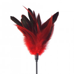 Лоскітка з пером півня Art of Sex – Feather Paddle, червона