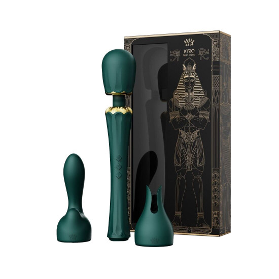 Вібромасажер з насадками Zalo — Kyro Wand Turquoise Green Вібромасажер з насадками Zalo — Kyro Wand Turquoise Green