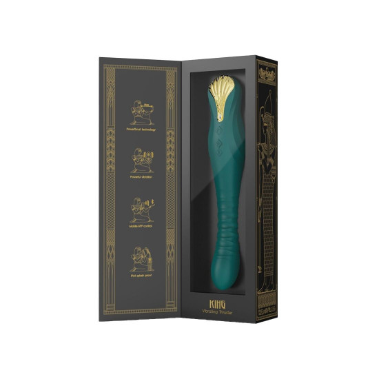 Смартвібратор-пульсатор Zalo — King Turquoise Green, кристал Swarovski Смартвібратор-пульсатор Zalo — King Turquoise Green, кристал Swarovski