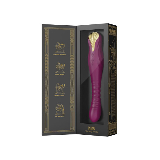 Смартвібратор-пульсатор Zalo — King Velvet Purple, кристал Swarovski Смартвібратор-пульсатор Zalo — King Velvet Purple, кристал Swarovski