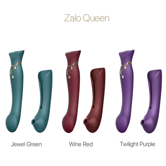 Смартвібратор 3в1 Zalo — Queen Wine Red, пульсівна перлина та вакуум, кристал Swarovski Смартвібратор 3в1 Zalo — Queen Wine Red, пульсівна перлина та вакуум, кристал Swarovski