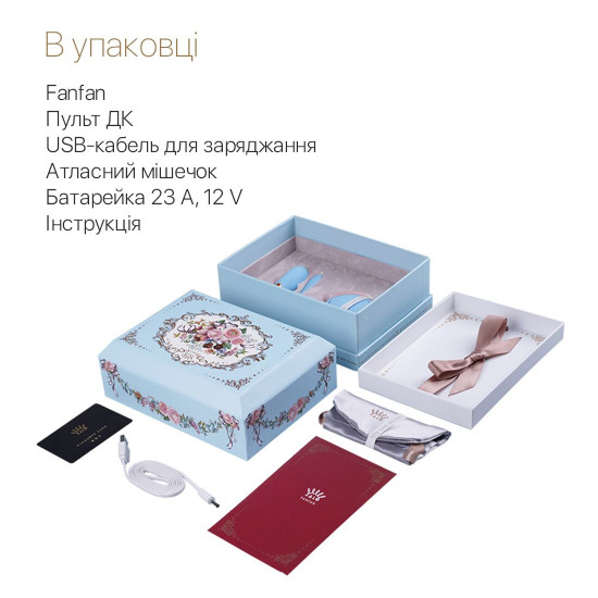 Смартвібратор для пар Zalo Fanfan set Royal Blue, пульт ДК Смартвібратор для пар Zalo Fanfan set Royal Blue, пульт ДК