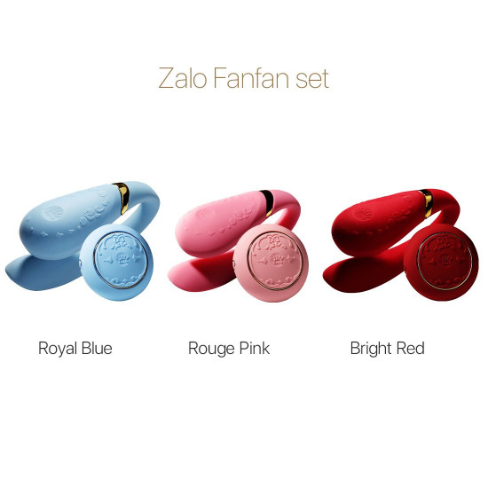 Смартвібратор для пар Zalo Fanfan set Bright Red, пульт ДК Смартвібратор для пар Zalo Fanfan set Bright Red, пульт ДК