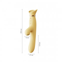 Вібратор з підігрівом та вакуумною стимуляцією клітора Zalo - ROSE Vibrator Lemon Yellow