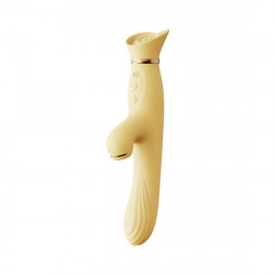 Вібратор з підігрівом та вакуумною стимуляцією клітора Zalo - ROSE Vibrator Lemon Yellow