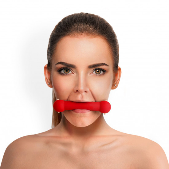 Кляп Палиця, силікон та натуральна шкіра, Art of Sex - Gag Stick Silicon, Червоний Кляп Палиця, силікон та натуральна шкіра, Art of Sex - Gag Stick Silicon, Червоний