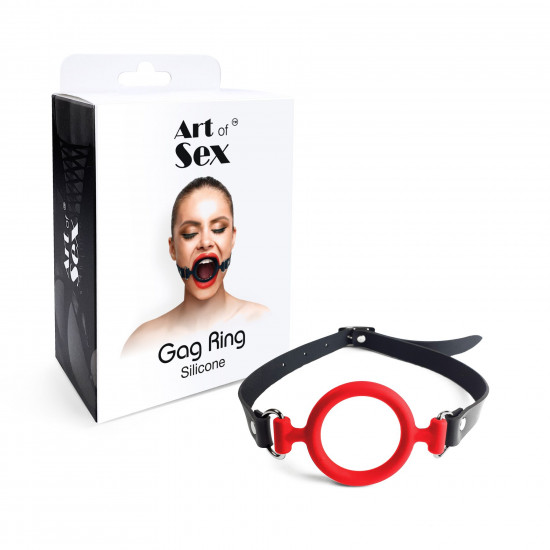 Кляп силіконове кільце натуральна шкіра, Gag ring внутрішній діаметр кільця 40 мм, Червоний Кляп силіконове кільце натуральна шкіра, Gag ring внутрішній діаметр кільця 40 мм, Червоний