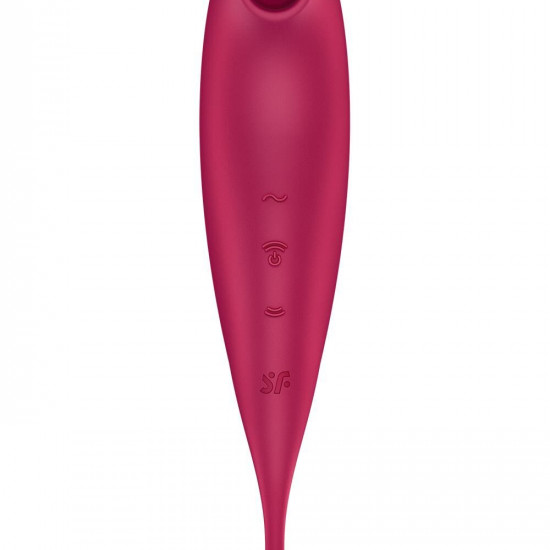 Смарт-вібратор для клітора з вакуумною стимуляцією Satisfyer Twirling Pro+ dark red Смарт-вібратор для клітора з вакуумною стимуляцією Satisfyer Twirling Pro+ dark red