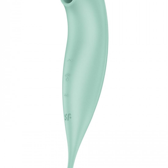 Смарт-вібратор для клітора з вакуумною стимуляцією Satisfyer Twirling Pro+ Mint Смарт-вібратор для клітора з вакуумною стимуляцією Satisfyer Twirling Pro+ Mint
