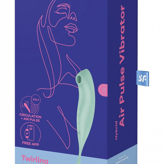 Смарт-вібратор для клітора з вакуумною стимуляцією Satisfyer Twirling Pro+ Mint Смарт-вібратор для клітора з вакуумною стимуляцією Satisfyer Twirling Pro+ Mint