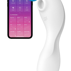 Вакуумний смарт-стимулятор із вібрацією Satisfyer Curvy Trinity 5 (White), керування зі смартфона
