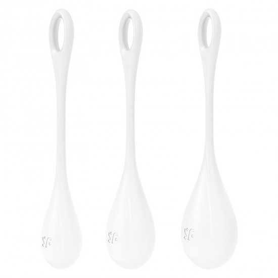 Набір йоні намистин Satisfyer Yoni Power 1 White, діаметр 2-2,5-3см, вага 22-46-74гр Набір йоні намистин Satisfyer Yoni Power 1 White, діаметр 2-2,5-3см, вага 22-46-74гр