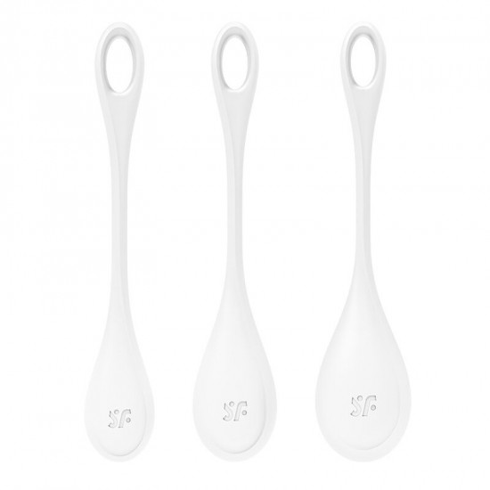 Набір йоні намистин Satisfyer Yoni Power 1 White, діаметр 2-2,5-3см, вага 22-46-74гр Набір йоні намистин Satisfyer Yoni Power 1 White, діаметр 2-2,5-3см, вага 22-46-74гр