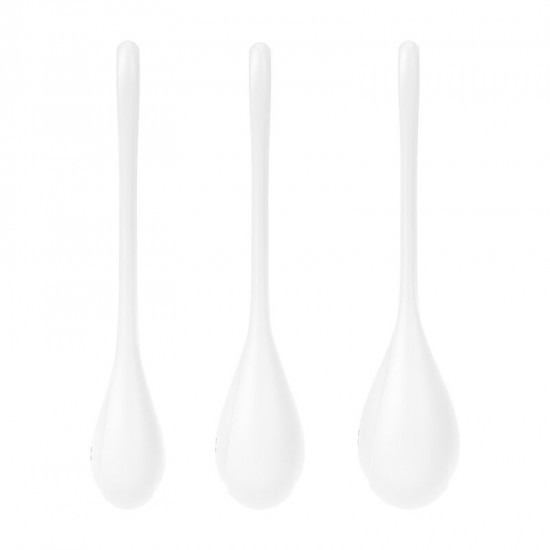 Набір йоні намистин Satisfyer Yoni Power 1 White, діаметр 2-2,5-3см, вага 22-46-74гр Набір йоні намистин Satisfyer Yoni Power 1 White, діаметр 2-2,5-3см, вага 22-46-74гр