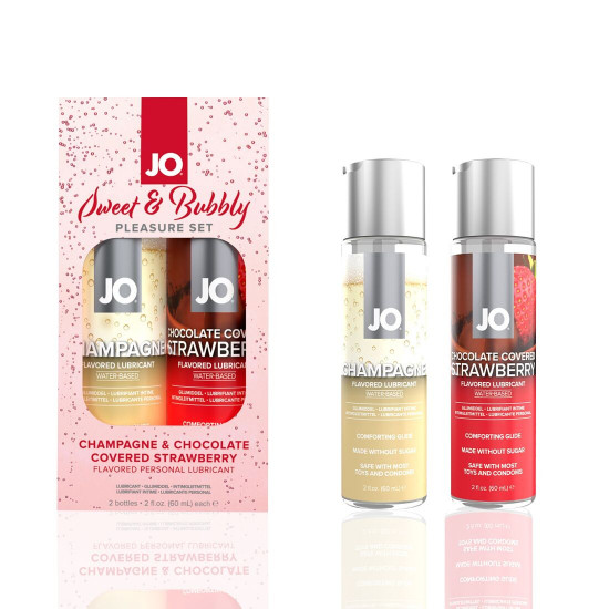 Набір лубрикантів System JO Sweet&Bubbly — Champagne & Chocolate Covered Strawberry (2×60 мл) Набір лубрикантів System JO Sweet&Bubbly — Champagne & Chocolate Covered Strawberry (2×60 мл)