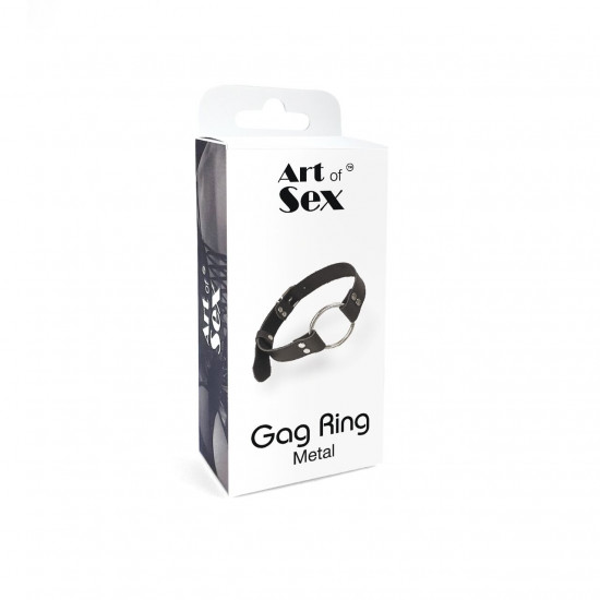 Кляп Металеве кільце із натуральної шкіри Art of Sex - Gag Ring Metal, колір Чорний Кляп Металеве кільце із натуральної шкіри Art of Sex - Gag Ring Metal, колір Чорний
