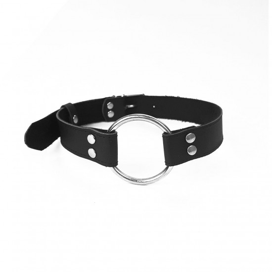 Кляп Металеве кільце із натуральної шкіри Art of Sex - Gag Ring Metal, колір Чорний Кляп Металеве кільце із натуральної шкіри Art of Sex - Gag Ring Metal, колір Чорний