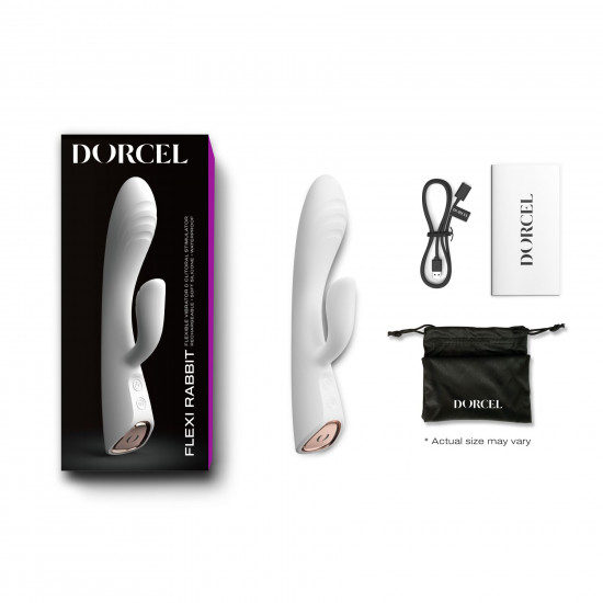 Вібратор-кролик з підігрівом Dorcel FLEXI RABBIT WHITE, гнучкий стовбур Вібратор-кролик з підігрівом Dorcel FLEXI RABBIT WHITE, гнучкий стовбур