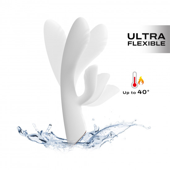Вібратор-кролик з підігрівом Dorcel FLEXI RABBIT WHITE, гнучкий стовбур Вібратор-кролик з підігрівом Dorcel FLEXI RABBIT WHITE, гнучкий стовбур