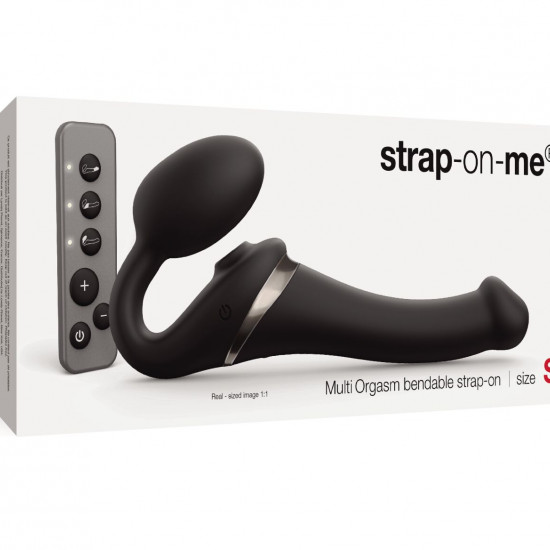 Безремінний вібрострапон з вакуумною стимуляцією Strap-On-Me MULTI ORGASM Black S, регульований Безремінний вібрострапон з вакуумною стимуляцією Strap-On-Me MULTI ORGASM Black S, регульований