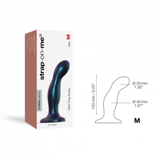 Дилдо Strap-On-Me DILDO PLUG SNAKY METALLIC BLUE, розмір M, діаметр 4 см, ввідна довжина 15,3 см Дилдо Strap-On-Me DILDO PLUG SNAKY METALLIC BLUE, розмір M, діаметр 4 см, ввідна довжина 15,3 см