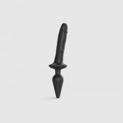 Анальна пробка з дилдо 2в1 Strap-On-Me SWITCH PLUG-IN REALISTIC DILDO Black L, діаметр 4,5/3,4 см